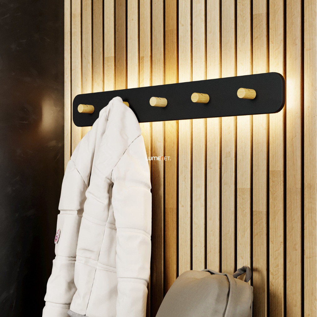 Fali LED lámpa 18 W, melegfehér, fekete-fa színű (Civitate)