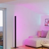 Okos LED állólámpa talpkapcsolóval, 162 cm, fekete - Simolaris RGBW Eglo 99605, applikációval szabályozható, 2700-6500 K, 4200 lm, 35 W