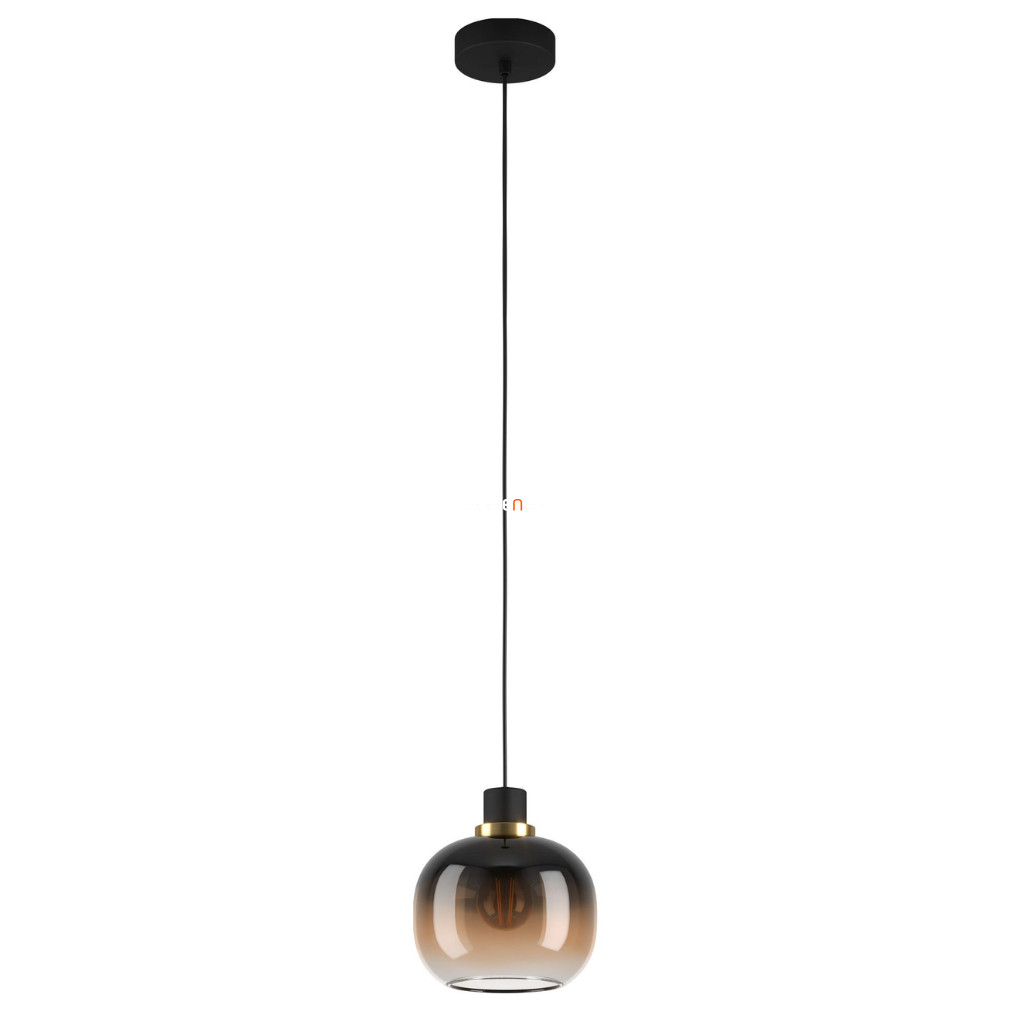 Függesztett lámpa, fekete-sárgaréz-barna-áttetsző (Oilella)