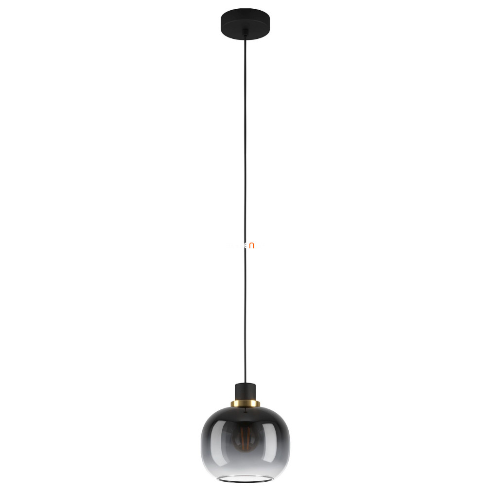 Függesztett lámpa, fekete-sárgaréz-szürke-áttetsző (Oilella)