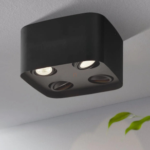   Szabályozható mennyezeti lámpa négy foglalattal, fekete - Caminales Eglo 99675