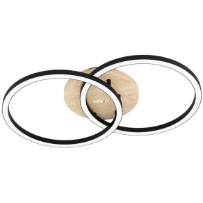   Szabályozható mennyezeti LED lámpa 4x8 W, hideg-melegfehér, 58x35 cm, fekete-fa színű - Lomaltas Eglo 99676