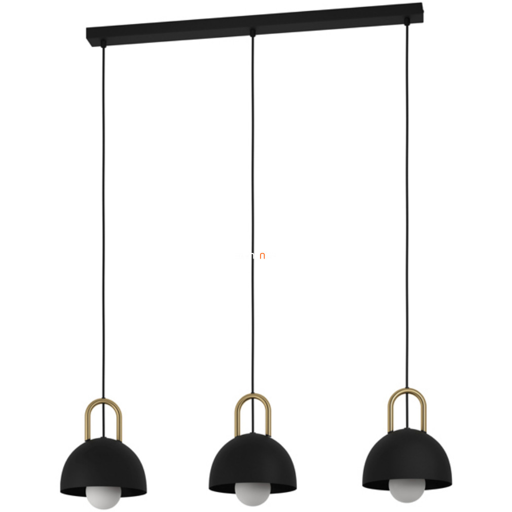 Függesztett lámpa három foglalattal, fekete-sárgaréz (Calmanera)