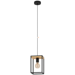 Függesztett lámpa, fekete-fa színű - Libertad Eglo 99795