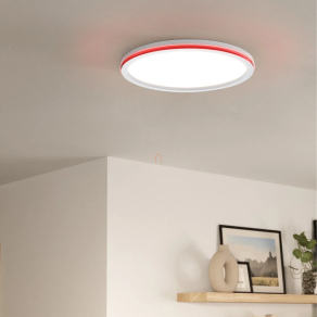   Távirányítós mennyezeti LED lámpa, kerek, 22 W, hideg-melegfehér, fehér színű - Lazaras RGBW Eglo 99841