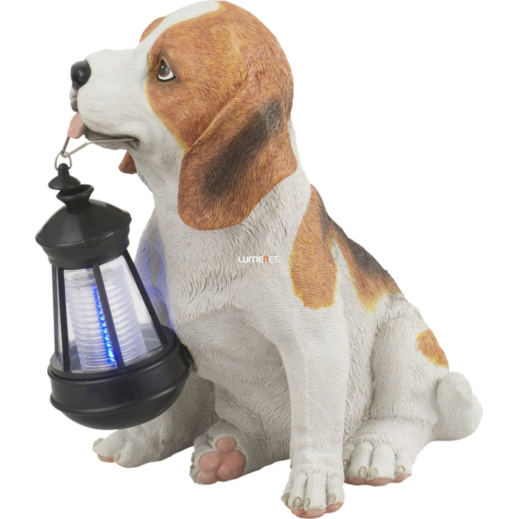 Kültéri napelemes LED dekoráció, barna kutya lámpával (Solar)