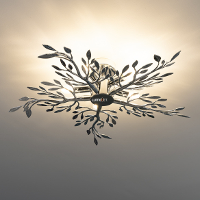   Díszes mennyezeti lámpa leveles ágakkal, krómozott - Flash Globo 68541-5