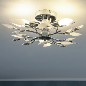   Kristály leveles mennyezeti lámpa krómozott karokkal - Vida Globo 63160-3