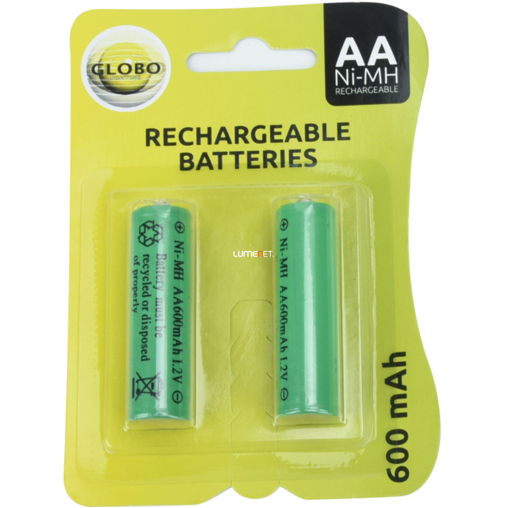 Napelemes lámpához akkumulátor, AA 600mAh, 2db/bliszter (Solar)