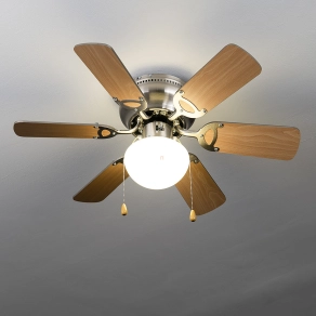   Ventilátor lámpa húzókapcsolóval bükkfa színben - Ugo Globo 307