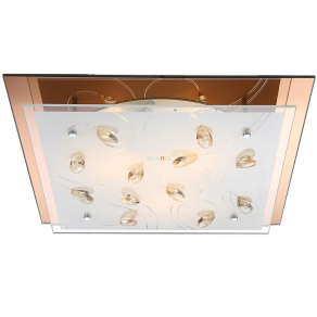   Borostyán színű mennyezeti lámpa kristály dísszel - Ayana Globo 40412-3