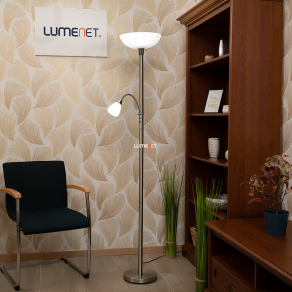   Mennyezetvilágító állólámpa olvasókarral, 178 cm - Blade Globo 58931LED, üveg, 1xE27 foglalattal