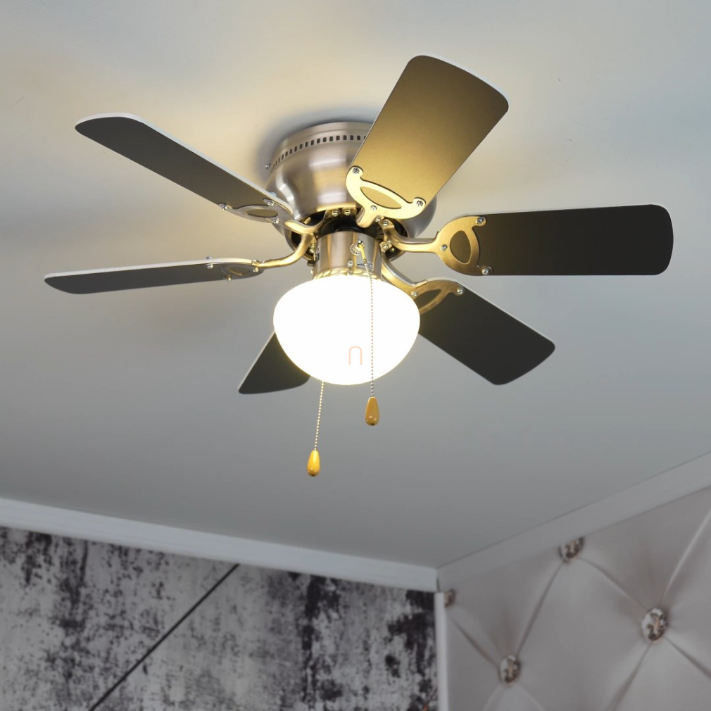 Ventilátor lámpa húzókapcsolóval, szürke-fehér - Ugo Globo 0307W