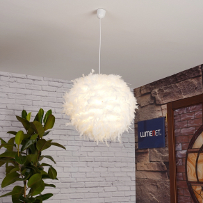   Függesztett toll lámpa, 60 cm, fehér - Katunga Globo 15058