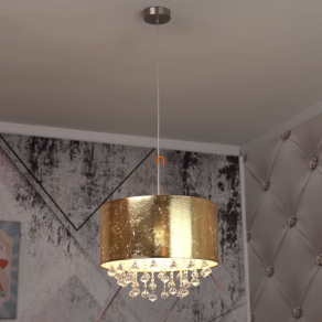   Kristály csillár arany színű szövet burában - Amy Globo 15187H3