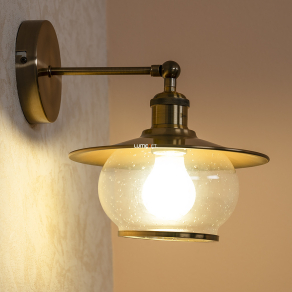   Rusztikus fali lámpa sárgaréz színben - Nevis Globo 69030W