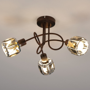   Bronz mennyezeti lámpa prizma kristályokkal - Indiana Globo 54357-3