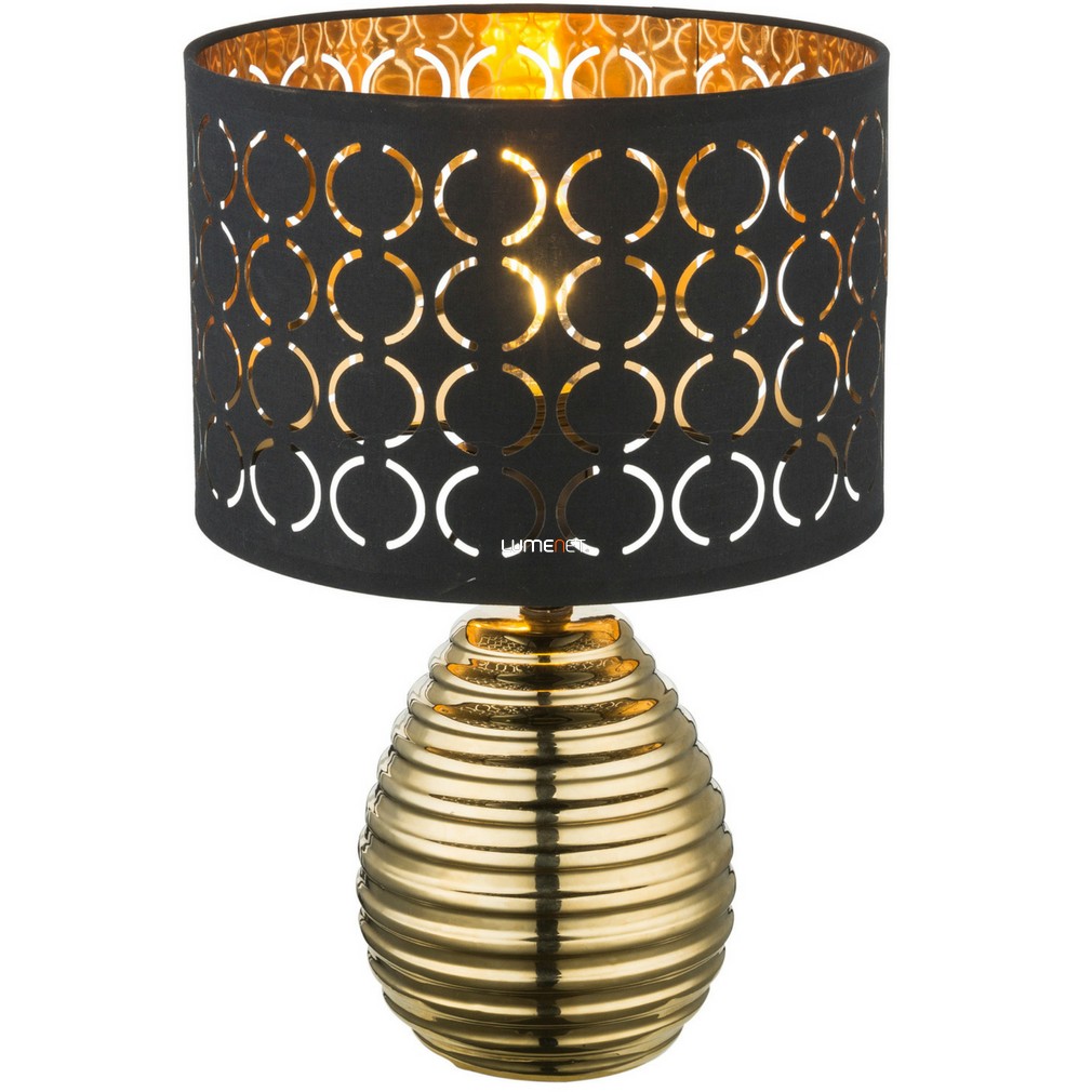 Asztali lámpa fekete-arany színben (Mirauea)