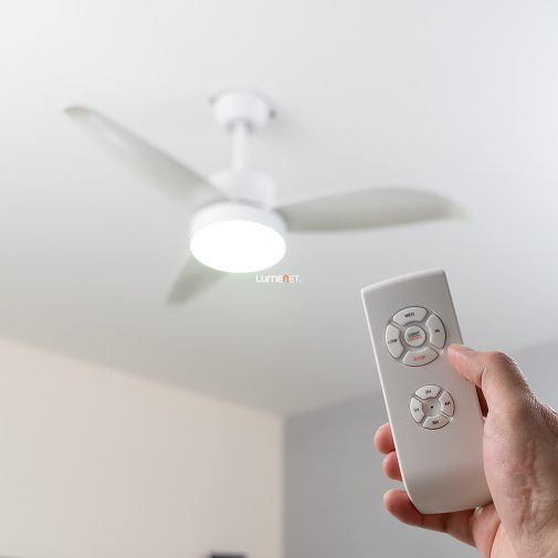 Modern ventilátoros LED lámpa távirányítóval fehér színben (Ramona)