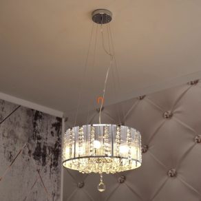   Kristály csillár textil burában, 40 cm - Walla Globo 15091H