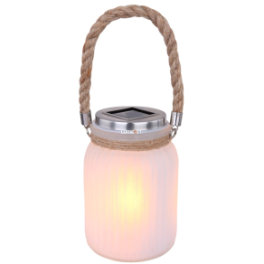  Kültéri napelemes asztali LED lámpa, 16 cm, matt fehér - Solar Globo 33109