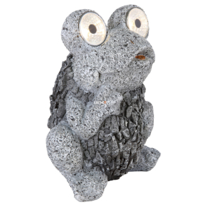   Kültéri napelemes LED dekoráció, 21 cm, szürke béka - Solar Globo 33203