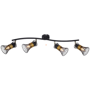   Mennyezeti spot lámpa fekete-arany színben, négy foglalattal - Purra Globo 54814-4