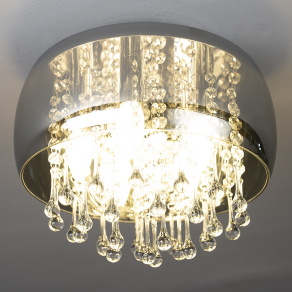   Kristály csillár füstszínű üvegbúrában, 35 cm - Kalla Globo 15809D