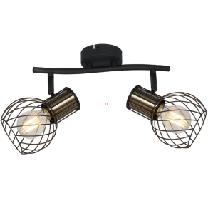   Mennyezeti spot lámpa fekete-arany színben, két foglalattal - Argusto Globo 54013-2
