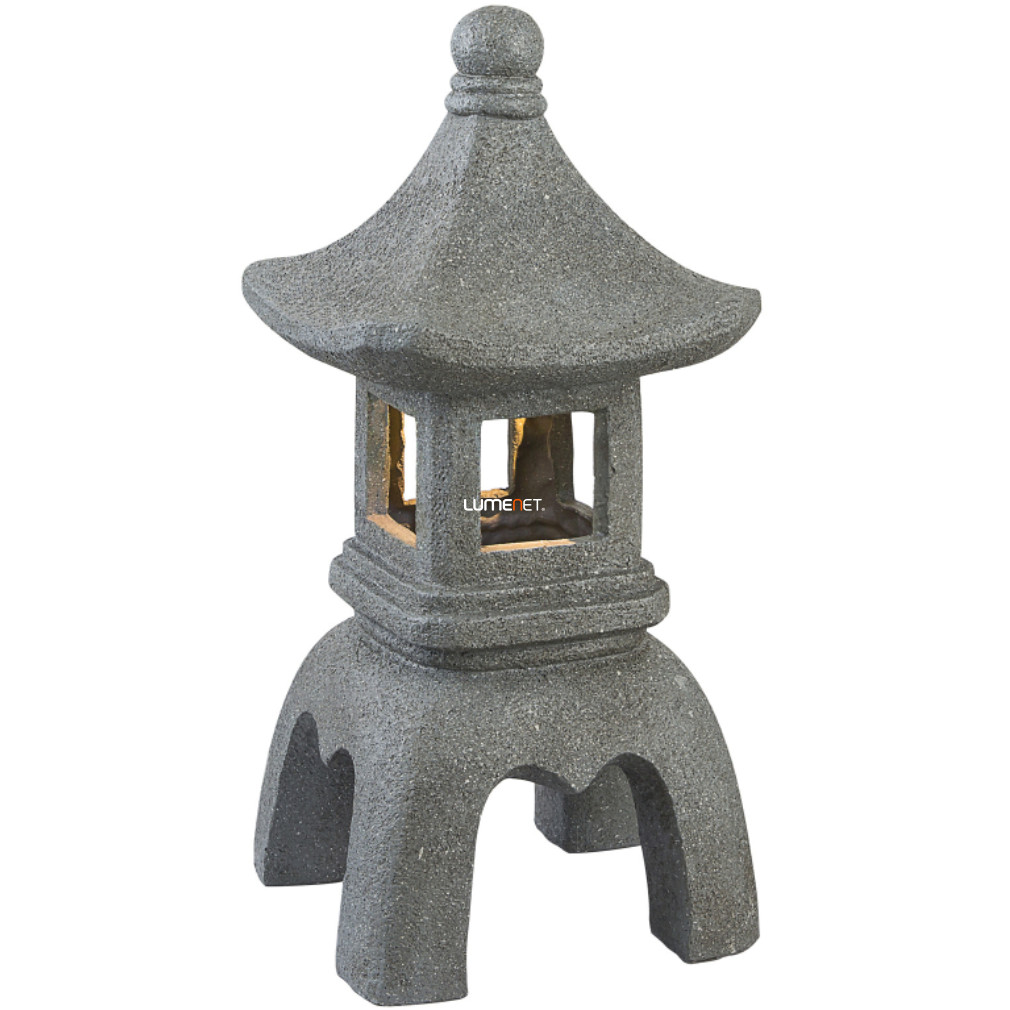 Kültéri napelemes dekorációs LED lámpa, kő hatású pagoda (Solar)