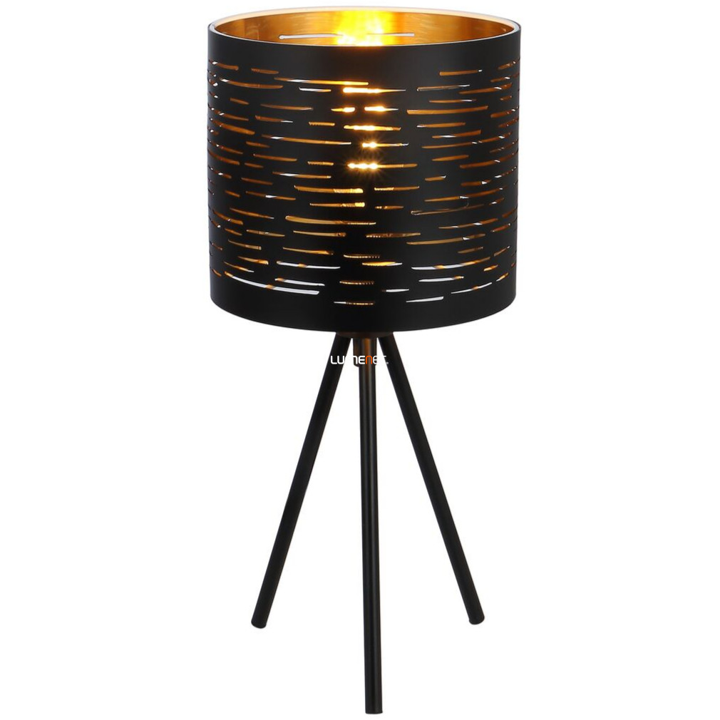 Háromlábú asztali lámpa fekete-arany színben (Tunno)
