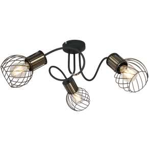   Mennyezeti spot lámpa fekete-arany színben, három foglalattal - Argusto Globo 54013-3