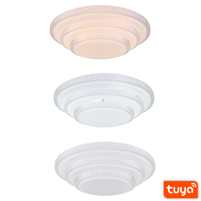   Távirányítós mennyezeti LED lámpa kristály szegélyekkel, 30 W, hideg-melegfehér - Magnifique Globo 48005FSH-30