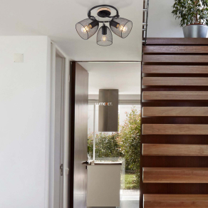   Mennyezeti spot lámpa, fekete-fa, három foglalattal - Josina Globo 54034-3