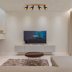   Mennyezeti spot lámpa, fekete, négy foglalattal - Günther Globo 15466S-4