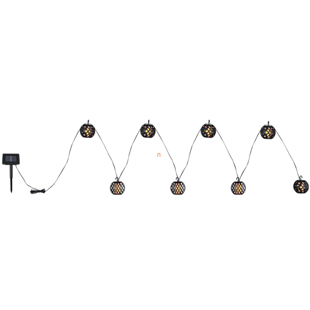 Kültéri napelemes LED fényfüzér, melegfehér, 2 m, fekete, gömbök (Solar)