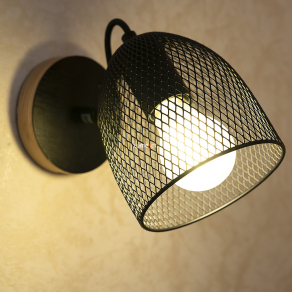   Fém hálós fali lámpa fekete színben - Josina Globo 54034-1