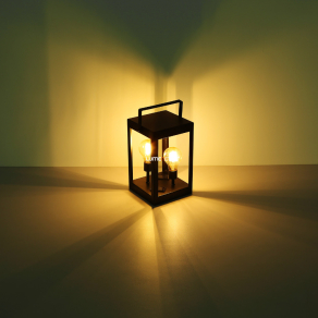   Kültéri napelemes asztali LED lámpa, fekete-borostyán - Solar Globo 36700