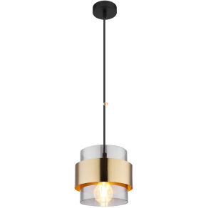 Függesztett lámpa, fekete-sárgaréz - Milley Globo 15560H