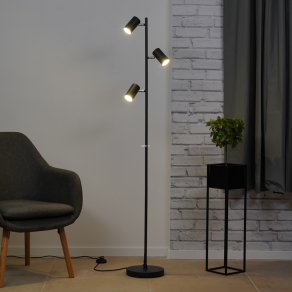   Állólámpa, fekete, 154 cm - Robby Globo 57910SB, 3xGU10 foglalattal