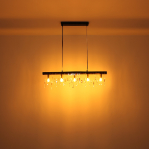   Függesztett lámpa, fekete-arany színben, öt foglalattal - Kira Globo 15532-5HB