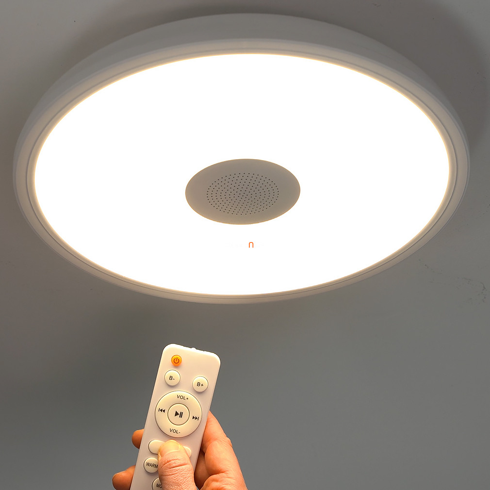 Hangszórós mennyezeti LED lámpa távirányítóval változtatható színekkel (Raffy-RGBW)