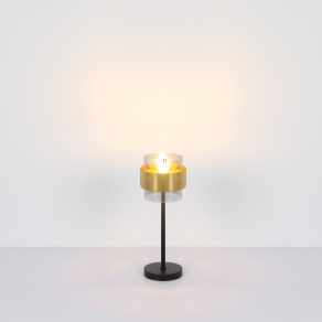   Asztali lámpa aranyszínben, füstszínű üveg, 47 cm - Milley Globo 15560T, 1xE27 foglalattal