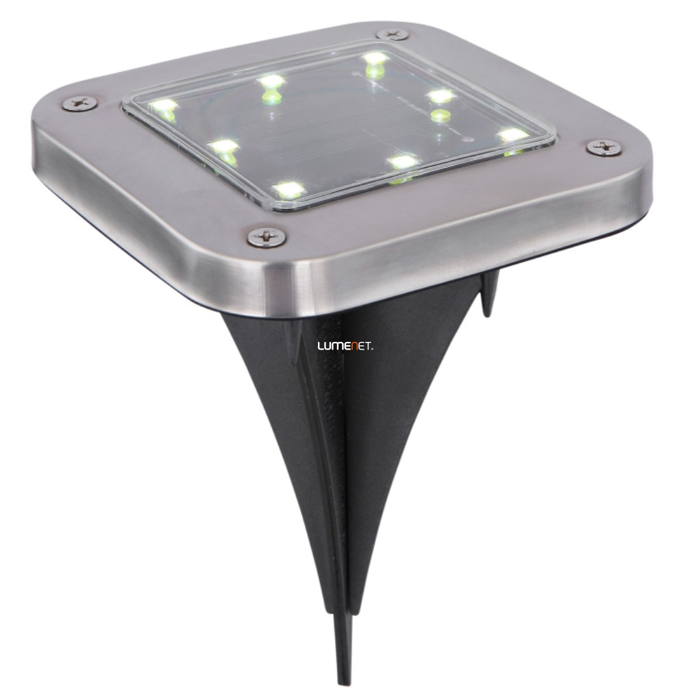 Kültéri földbe szúrható LED napelemes lámpa, fekete, 2db/csomag (Solar)