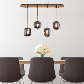  Függesztett lámpa, fekete, négy foglalattal - Blacky Globo 15345-4H
