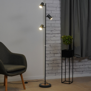   Grafit színű állólámpa állítható fejekkel, 154 cm - Robby Globo 57910SG, 3xGU10 foglalattal
