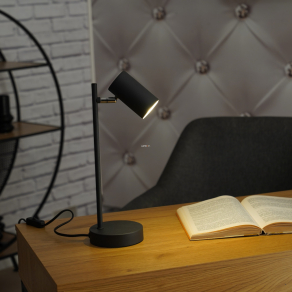   Asztali lámpa fekete színben, 35 cm - Robby Globo 57910TB, 1xGU10 foglalattal