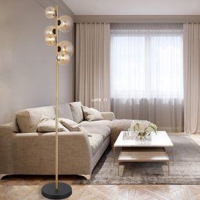   Állólámpa, 155 cm - Riha Globo 56135-6S, talpkapcsoló, 6xG9 foglalattal