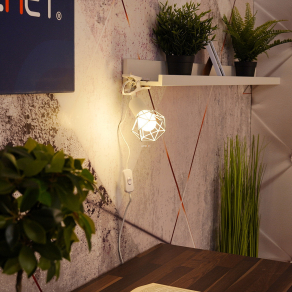   Geometrikus csíptethető spot lámpa, fehér színben - Xara I Globo 54802WK