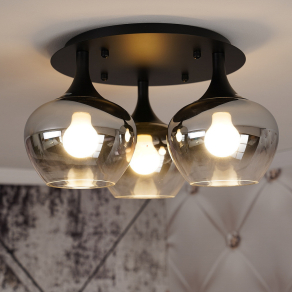   Mennyezeti lámpa füstszínű üveggömb búrákkal - Maxy Globo 15548-3D